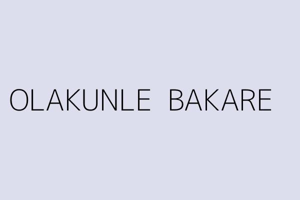 OLAKUNLE  BAKARE 